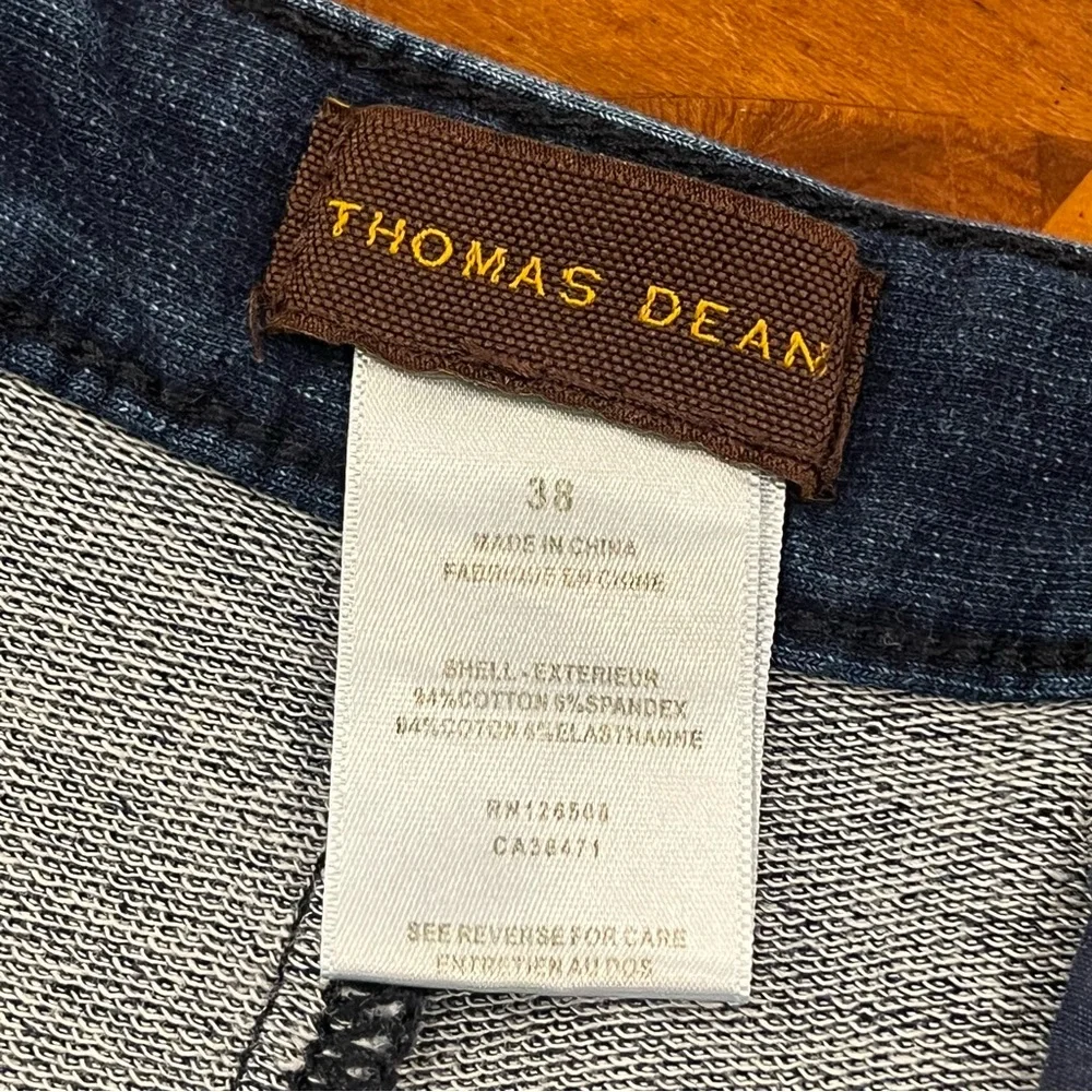 Thomas Dean Men’s Natural Indigo Stretch Cotton‎ Flat Front 9” Shorts Blue 38 - Picture 10 of 16